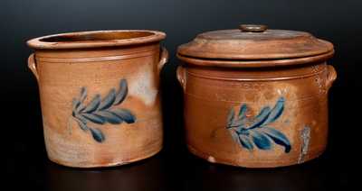 Lot of Two: THE P. S. CO. / YORK, PA (Pfaltzgraff Pottery) 2 Gal. Crock and Lidded Cake Crock
