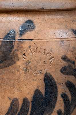 Extremely Rare J. BLACK / ALEXA, D.C Stoneware Crock w/ Elaborate Floral Decoration and Incised Initial on Underside
