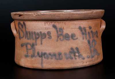 Rare "Shupps Bee Hive / Pymouth, PA" Cake Crock by EVAN R. JONES / PITTSTON, PA