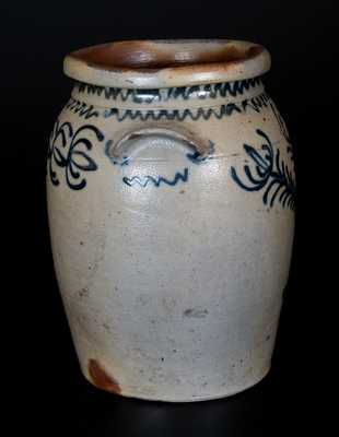 B. C. MILBURN, Alexandria, VA, Stoneware Jar w/ Fine Slip-Trailed Floral Decoration