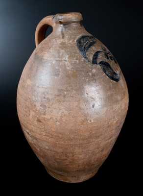 Old Bridge, New Jersey Stoneware Jug with Incised Floral Decoration