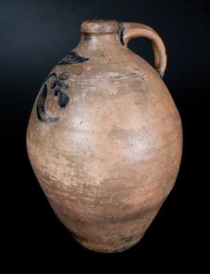 Old Bridge, New Jersey Stoneware Jug with Incised Floral Decoration