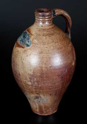 Excellent Boston Stoneware Jug w/ Impressed Fish Decoration, early 19th century