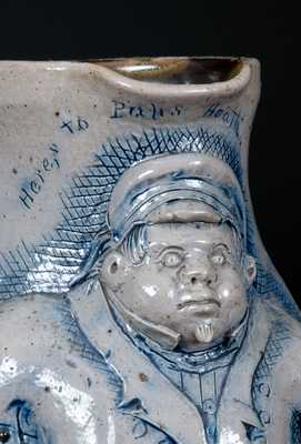Exceedingly Rare and Important Anna Pottery Stoneware Railroad Conductor Pitcher