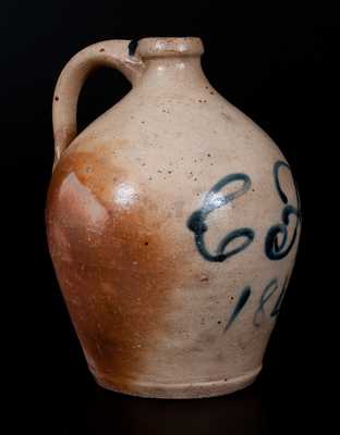 Fine Small-Sized "C. Fox / 1841" Stoneware Jug, New York State origin