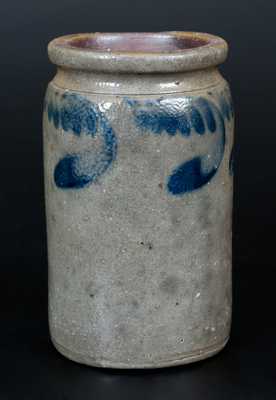 Small-Sized Strasburg, VA Stoneware Jar w/ Cobalt Swag Decoration