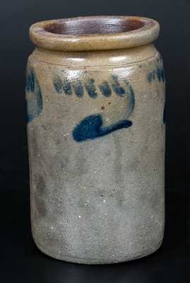 Small-Sized Strasburg, VA Stoneware Jar w/ Cobalt Swag Decoration