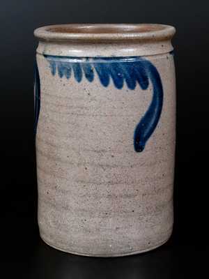 1/2 Gal. Strasburg, VA Stoneware Jar w/ Cobalt Swag Decoration
