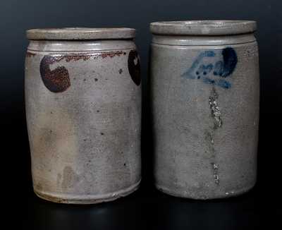 Lot of Two: Strasburg, VA Stoneware Crocks (GEO. W. MILLER and att. S. BELL & SON)