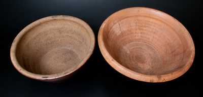 Lot of Two: Stoneware Bowls with Unusual Coggled Interiors