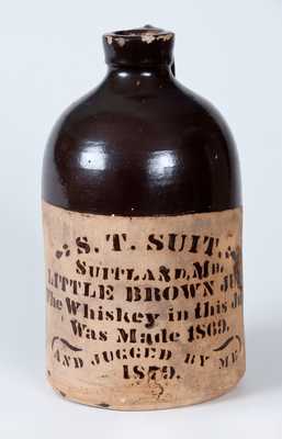 S. T. SUIT / SUITLAND, MD Tanware Whiskey Jug