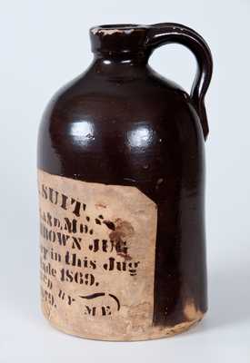 S. T. SUIT / SUITLAND, MD Tanware Whiskey Jug