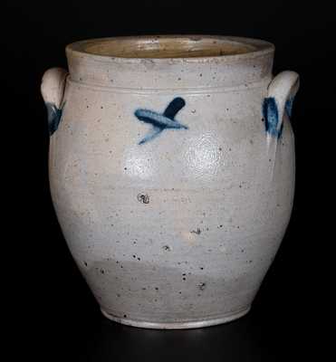 Ovoid Stoneware Jar attrib. Troy, NY circa 1820's