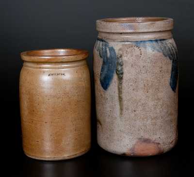 Lot of Two: Virginia Stoneware Jars, Signed MILBURN, Alexandria, VA and Richmond, VA Example
