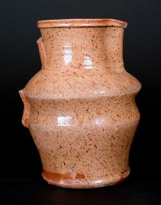 Unusual Redware Pitcher, possibly Samuel Butter, Clarksburg, WV, 1820-50