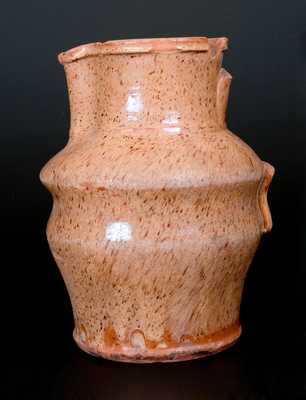 Unusual Redware Pitcher, possibly Samuel Butter, Clarksburg, WV, 1820-50