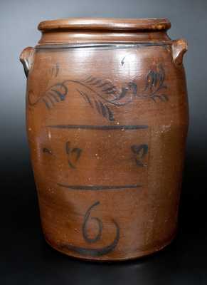 Six-Gallon att. D.G. Thompson, Morgantown, WV Stoneware Jar
