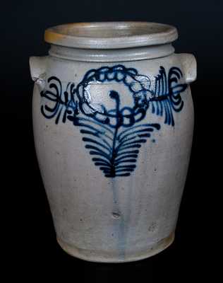 B. C. MILBURN / ALEXA., Alexandria, VA, Stoneware Jar w/ Elaborate Slip-Trailed Decoration