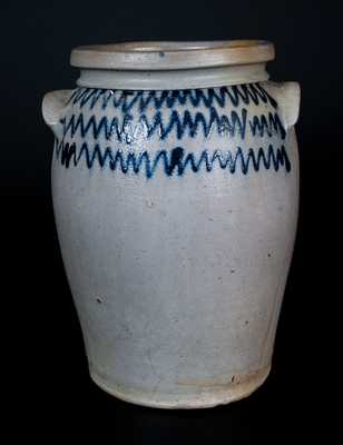 B. C. MILBURN / ALEXA., Alexandria, VA, Stoneware Jar w/ Elaborate Slip-Trailed Decoration