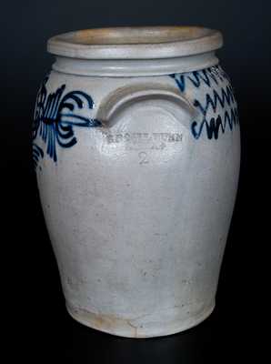 B. C. MILBURN / ALEXA., Alexandria, VA, Stoneware Jar w/ Elaborate Slip-Trailed Decoration