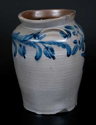 B.C. MILBURN / ALEXA, Alexandria, VA, Stoneware Jar w/ Elaborate Brushed Floral Decoration