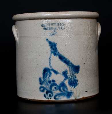 3 Gal. HAXSTUN, OTTMAN & CO. / FORT EDWARD, NY Stoneware Crock with Bird Decoration