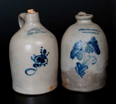 Lot of Two: 1 Gal. NICHOLS & BOYNTON / BURLINGTON, VT Stoneware Jug and 1 Gal. OTTMAN BROS. & CO. / FORT EDWARD, NY Stoneware Jug