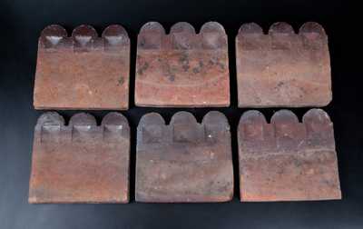 Lot of Six: Georgia Pottery Slave Tiles