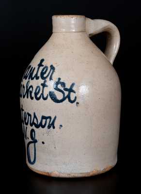 Half-Gallon Paterson, NJ Stoneware Advertising Jug, attrib. Fulper Pottery, Flemington, NJ