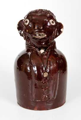 Rare Stoneware Face Vessel in the Form of an African-American Man s Bust, probably Ohio, fourth quarter 19th century