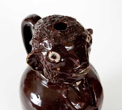 Rare Stoneware Face Vessel in the Form of an African-American Man's Bust, probably Ohio, fourth quarter 19th century