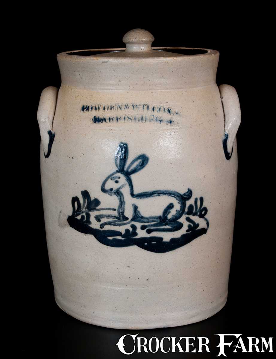 Exceedingly Rare COWDEN & WILCOX / HARRISBURG. PA Rabbit Crock -- Lot ...