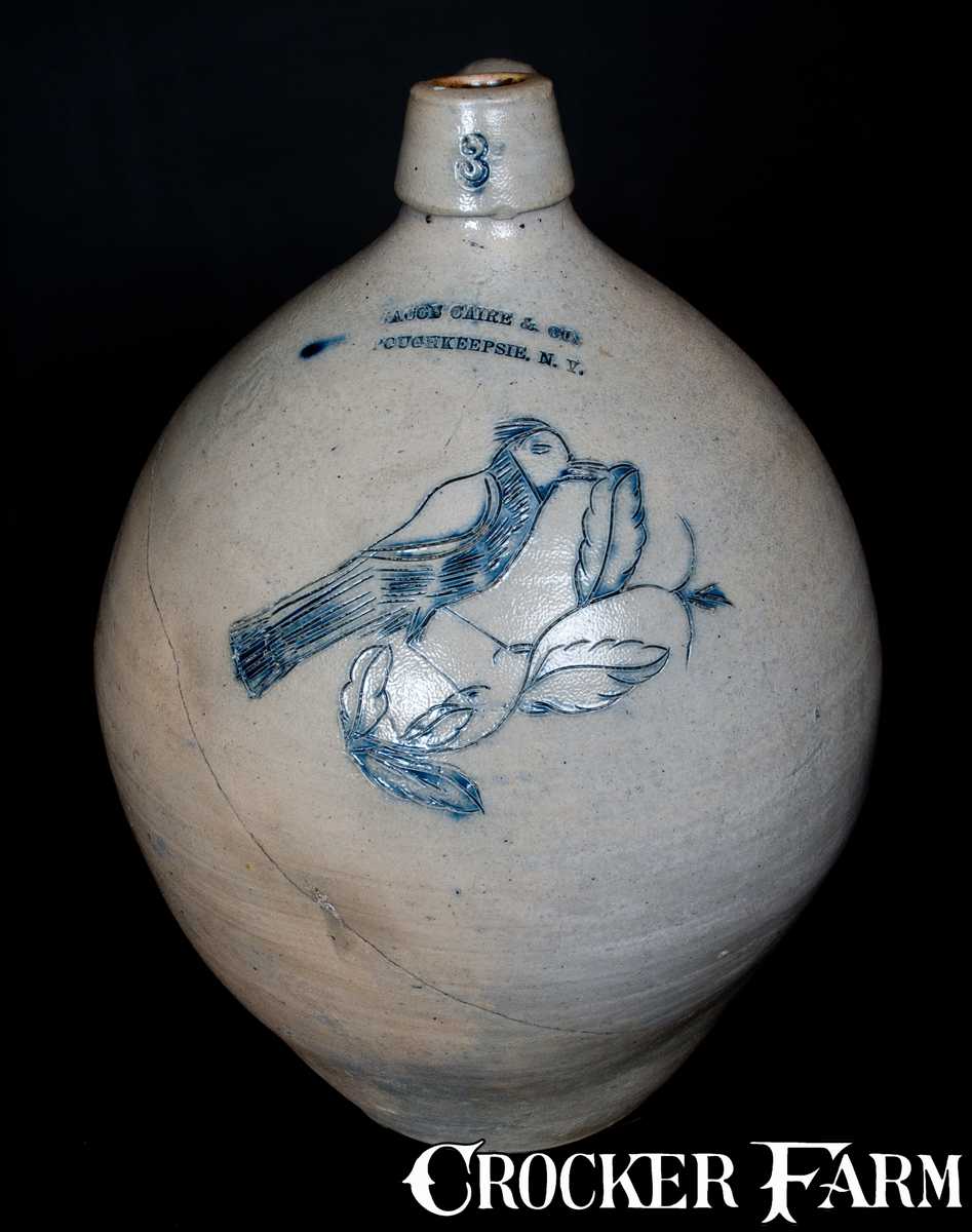 Rare JACOB CAIRE & CO. / POUGHKEEPSIE, N.Y. ThreeGallon Incised