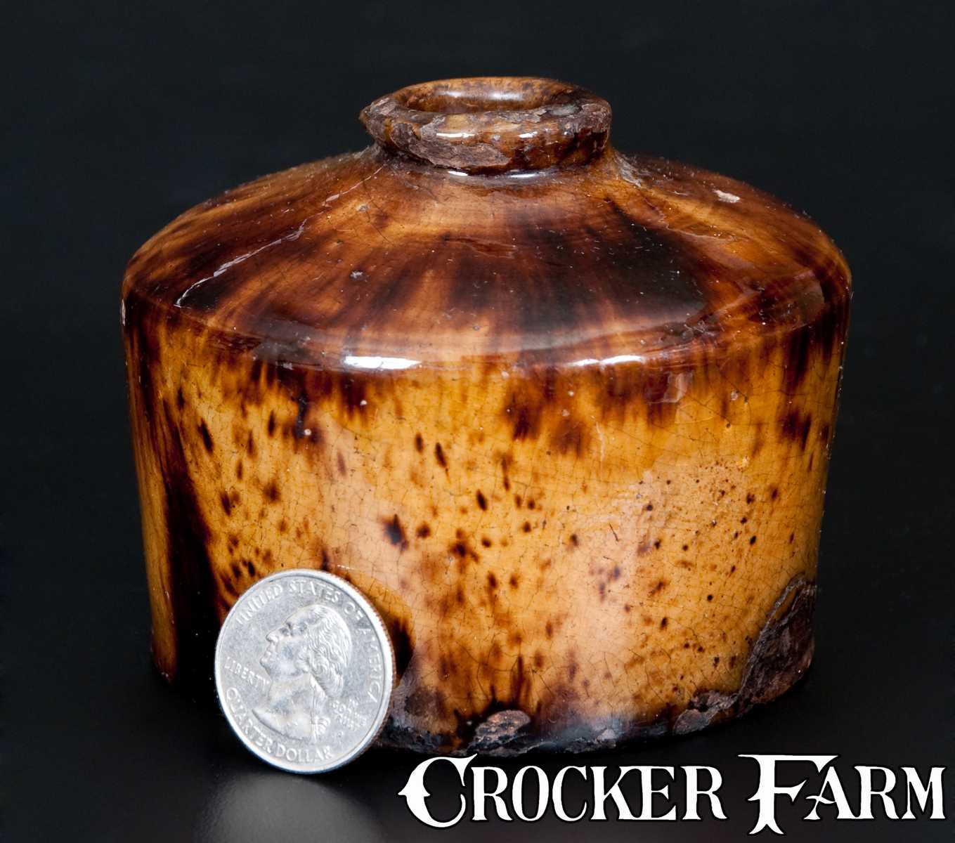 Rare and Important Bristol County, Massachusetts Redware Inkwell with ...