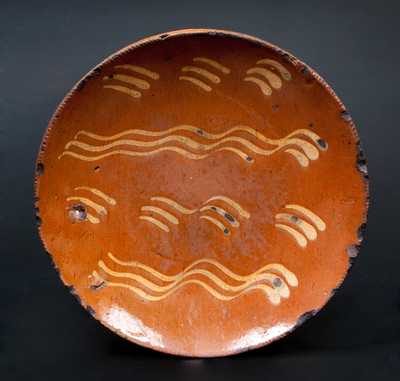 Slip-Decorated Redware Plate, Northeastern U.S., c1840