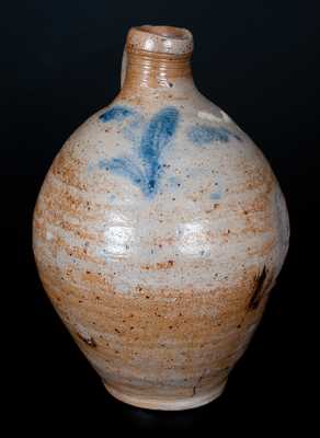 Northeastern U.S. Stoneware Jug w/ Cobalt Foliate Decoration