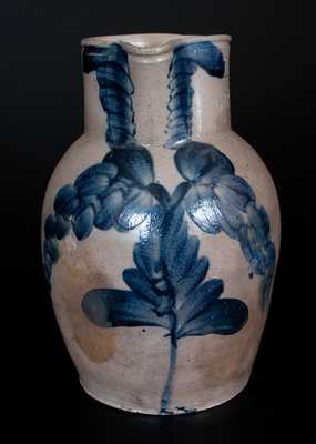 One-Gallon Baltimore Stoneware Pitcher w/ Floral Decoration