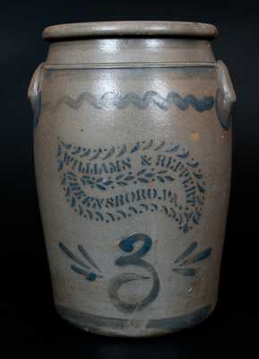 WILLIAMS & REPPERT. / GREENSBORO, PA Stoneware Jar