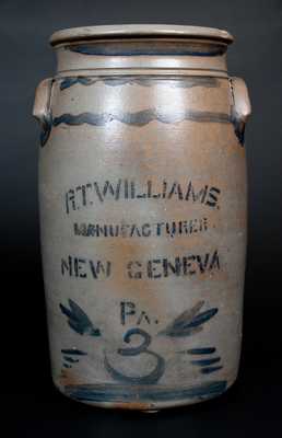 R.T. WILLIAMS. / MANUFACTURER / NEW GENEVA / PA Stoneware Churn