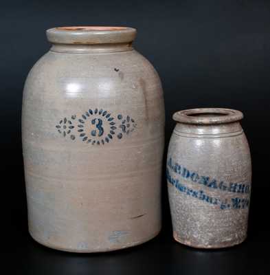 Two Pieces of A.P. Donaghho, Parkersburg, WV Stoneware, circa 1880