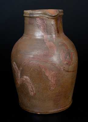 Scarce Huntingdon County, PA Stoneware Pitcher w/ Manganese Floral Decoration