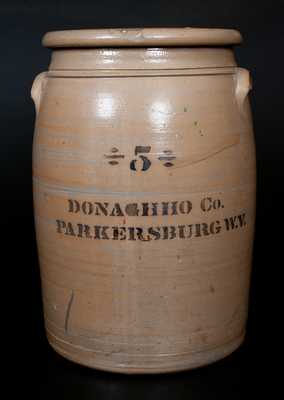 Five-Gallon DONAGHHO CO. / PARKERSBURG W.V. Stoneware Jar