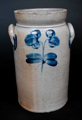 Baltimore Stoneware Churn w/ Cobalt Floral Decoration