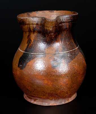 Redware Cream Pitcher with Manganese Decoration