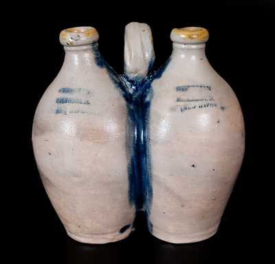 Scarce STEDMAN & SEYMOUR / NEW-HAVEN Stoneware Gemel