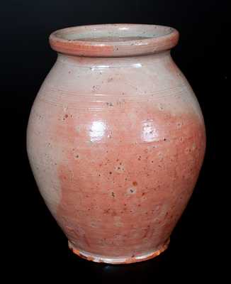 Extremely Rare WM W BURCHNELL / LONDON (Ohio) Redware Jar, Morgantown School