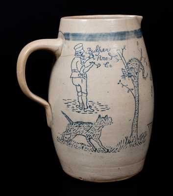 Very Rare Bristol-Glazed Stoneware Pitcher, 