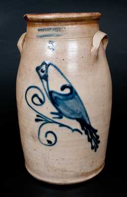 FLACK & VAN ARSDALE / CORNWALL, ONT. Canadian Stoneware Bird Churn