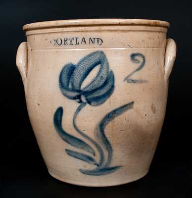 Two-Gallon CORTLAND, New York Stoneware Cream Jar