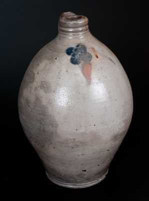 Unusual Stoneware Jug with Impressed Flower, Northeastern U.S., early 19th century